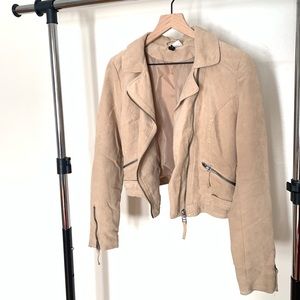 Faux Suede Moto Jacket
